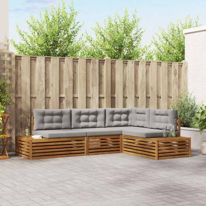 Set de canapele de exterior 4 Bucată Gri natural și deschis GartenMobel Dekor