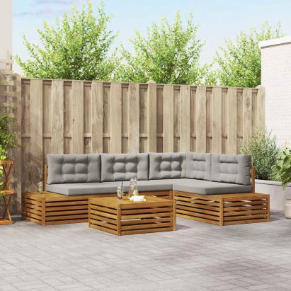 Set de canapele de exterior 5 Bucată Gri natural și deschis GartenMobel Dekor