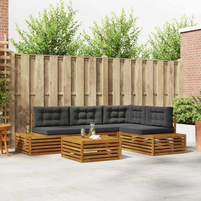 Set de canapele de exterior 5 Bucată Natural și Antracit GartenMobel Dekor