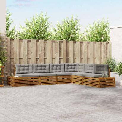 Set de canapele de exterior 6 Bucată Gri natural și deschis GartenMobel Dekor