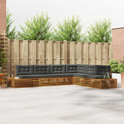 Set de canapele de exterior 6 Bucată Natural și Antracit GartenMobel Dekor