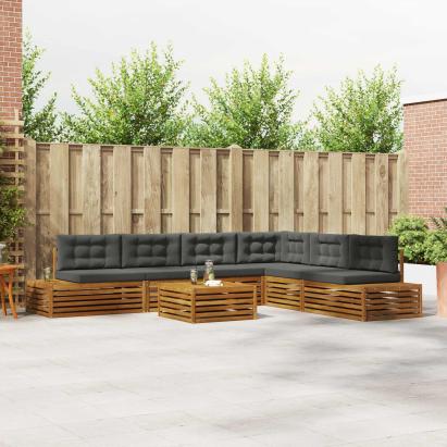 Set de canapele de exterior 7 Bucată Natural și Antracit GartenMobel Dekor