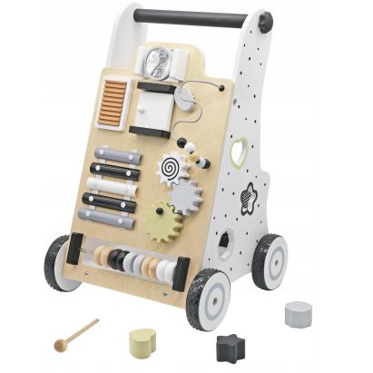 Antepremergator din lemn MDF cu activitati educative si panou interactiv, 33x32x53 cm, multicolor