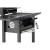 Gratar carbuni cu capac, manevrabil pe roti, termometru integrat, grill fonta, 109x46x107 cm, negru