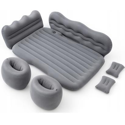 Saltea auto gonflabila pentru bancheta spate cu perne si pompa, 128x76x15 cm, negru