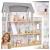 Casuta pentru papusi din lemn cu 3 niveluri, mobilier si accesorii, 61x26x71 cm, multicolor