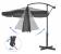 Umbrela de gradina cu brat lateral, inclinabila, 3 m, gri, cu husa