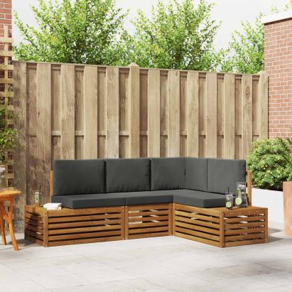 Set de canapele de exterior 4 Bucată Natural și Antracit GartenMobel Dekor