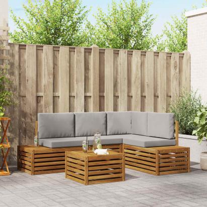 Set de canapele de exterior 5 Bucată Gri natural și deschis GartenMobel Dekor