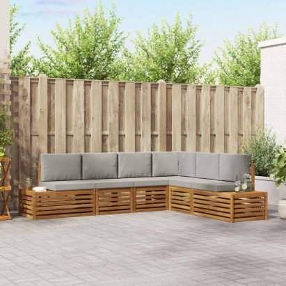Set de canapele de exterior 6 Bucată Gri natural și deschis GartenMobel Dekor