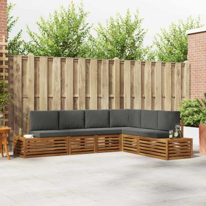 Set de canapele de exterior 6 Bucată Natural și Antracit GartenMobel Dekor