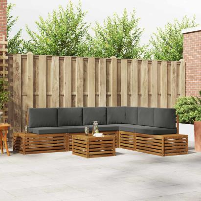 Set de canapele de exterior 7 Bucată Natural și Antracit GartenMobel Dekor