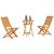 Set Bistro Pliabil 3 pcs Maro Lemn Solid de Acacia GartenMobel Dekor