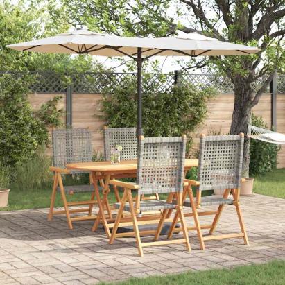 Set de masă pentru grădină 5 pcs Gri Lemn Solid de Acacia GartenMobel Dekor