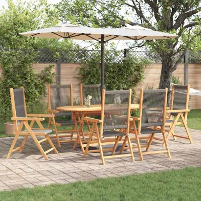 Set de masă pentru grădină 7 pcs Gri Lemn Solid de Acacia GartenMobel Dekor