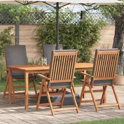 Scaun pentru Grădină 4 pcs Maro și gri 57 x 71.5 x 104 cm GartenMobel Dekor