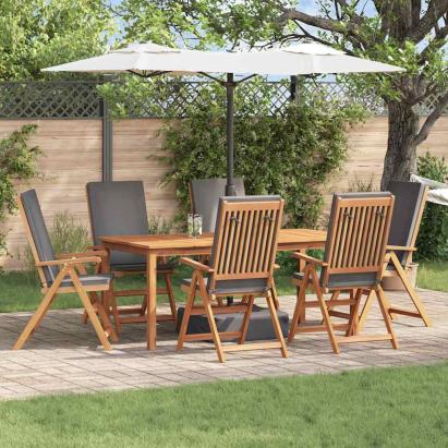 Scaun pentru Grădină 6 pcs Maro și gri 57 x 71.5 x 104 cm GartenMobel Dekor