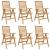 Scaun 6 pcs Maro 64.5 x 52 x 108 cm Lemn solid de tec GartenMobel Dekor