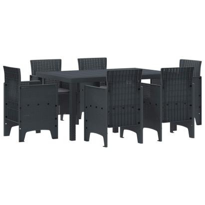 Set de masă pentru grădină 7 pcs Antracit Ratan Polt GartenMobel Dekor