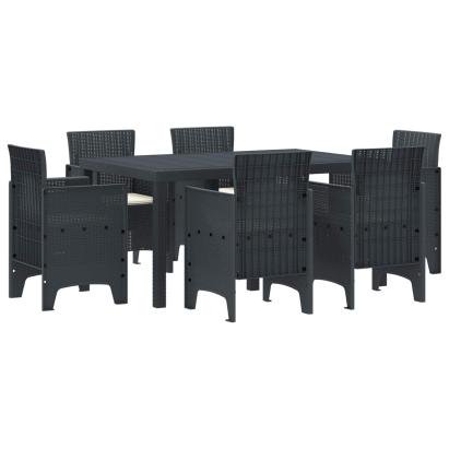Set de masă pentru grădină 7 pcs Antracit Ratan Polt GartenMobel Dekor