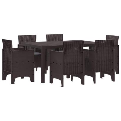 Set de masă pentru grădină 7 pcs Maro Ratan Polt GartenMobel Dekor