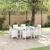 Set de masă pentru grădină 7 pcs Alb Ratan Polt GartenMobel Dekor