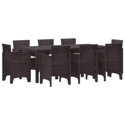Set de masă pentru grădină 9 pcs Maro Polipropilenă GartenMobel Dekor