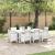 Set de masă pentru grădină 9 pcs Alb Polipropilenă GartenMobel Dekor