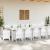 Set de masă pentru grădină 13 pcs Alb Polyrattan și bumbac GartenMobel Dekor