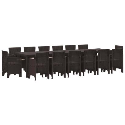 Set de masă pentru grădină 15 pcs Maro Ratan Polt GartenMobel Dekor