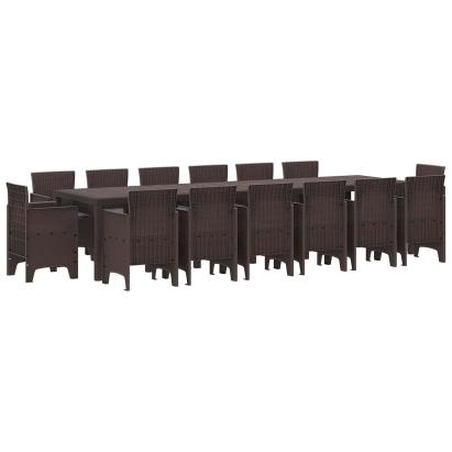 Set de masă pentru grădină 15 pcs Maro Ratan Polt GartenMobel Dekor
