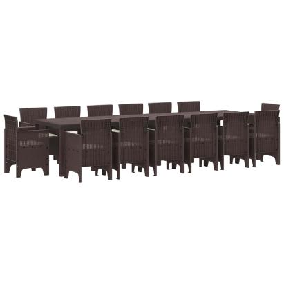 Set de masă pentru grădină 15 pcs Maro Ratan Polt GartenMobel Dekor