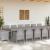 Set de masă pentru grădină 15 pcs Gri deschis Ratan Polt GartenMobel Dekor