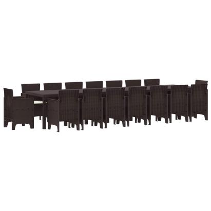 Set de masă de grădină cu perne cu pernă 17 pcs Maro PP GartenMobel Dekor