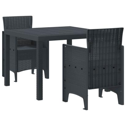 Set de masă pentru grădină 3 pcs Antracit Polipropilenă GartenMobel Dekor