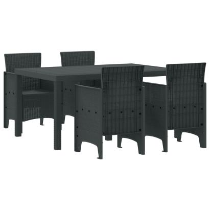 Set de masă pentru grădină 5 pcs Antracit Ratan Polt GartenMobel Dekor
