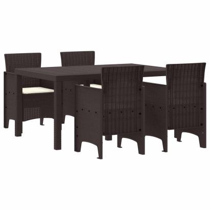 Set de masă pentru grădină 5 pcs Maro Ratan Polt GartenMobel Dekor