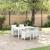 Set de masă pentru grădină 5 pcs Alb Ratan Polt GartenMobel Dekor