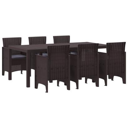 Set de masă pentru grădină 7 pcs Maro Polipropilenă GartenMobel Dekor