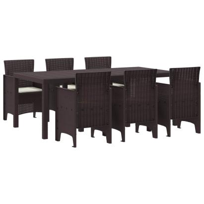 Set de masă pentru grădină 7 pcs Maro Polipropilenă GartenMobel Dekor