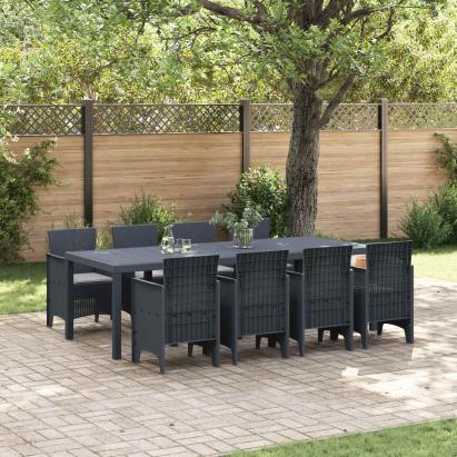 Set de masă pentru grădină 9 pcs Antracit Polipropilenă GartenMobel Dekor