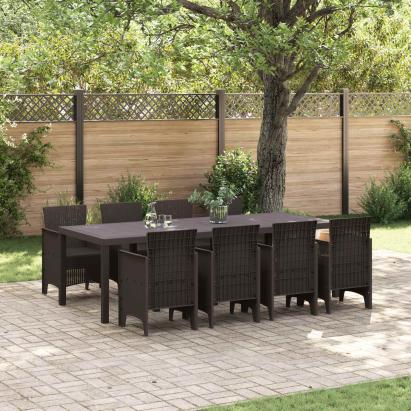 Set de masă pentru grădină 9 pcs Maro Polipropilenă GartenMobel Dekor