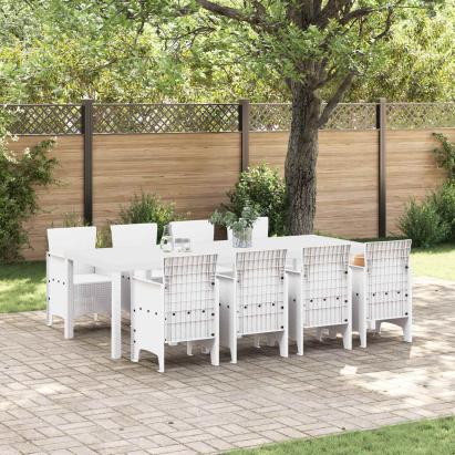 Set de masă pentru grădină 9 pcs Gri deschis Polipropilenă GartenMobel Dekor