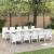 Set de masă pentru grădină 11 pcs Alb Polyrattan și aluminiu GartenMobel Dekor