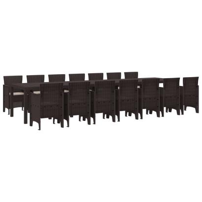 Set de masă de grădină cu perne cu pernă 15 pcs Maro PP GartenMobel Dekor