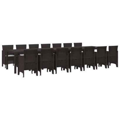 Set de masă de grădină cu perne cu pernă 15 pcs Maro PP GartenMobel Dekor