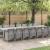 Set de masă de grădină cu perne cu pernă 15 pcs Gri deschis PP GartenMobel Dekor