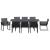 Set de masă pentru grădină 9 pcs Negru poliratan GartenMobel Dekor
