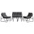 Set de masă pentru grădină 5 pcs Negru Oțel GartenMobel Dekor