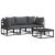 Set de canapele pentru grădină 4 pcs Negru Metal GartenMobel Dekor